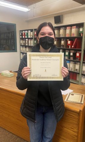 Junior Emma Hopkins won the 2022 Poetry Out Loud competition at PA. 