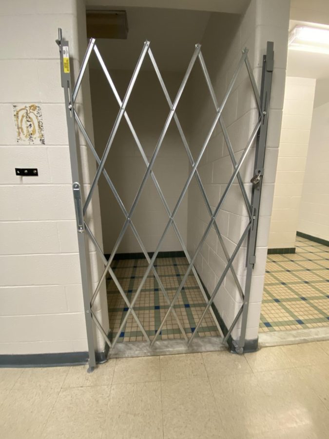Students abusing bathroom privileges led to the installation of steel gates.